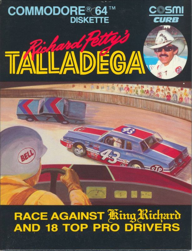 Richard Petty's Talladega box art for Commodore 64